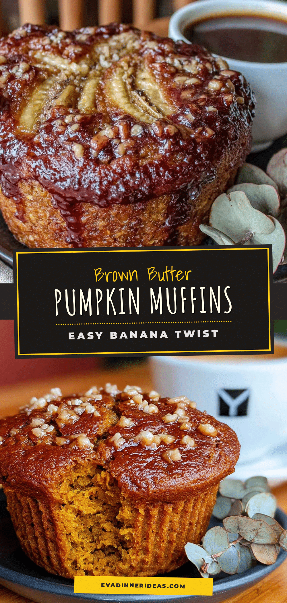 brown butter pumpkin banana muffins recipe