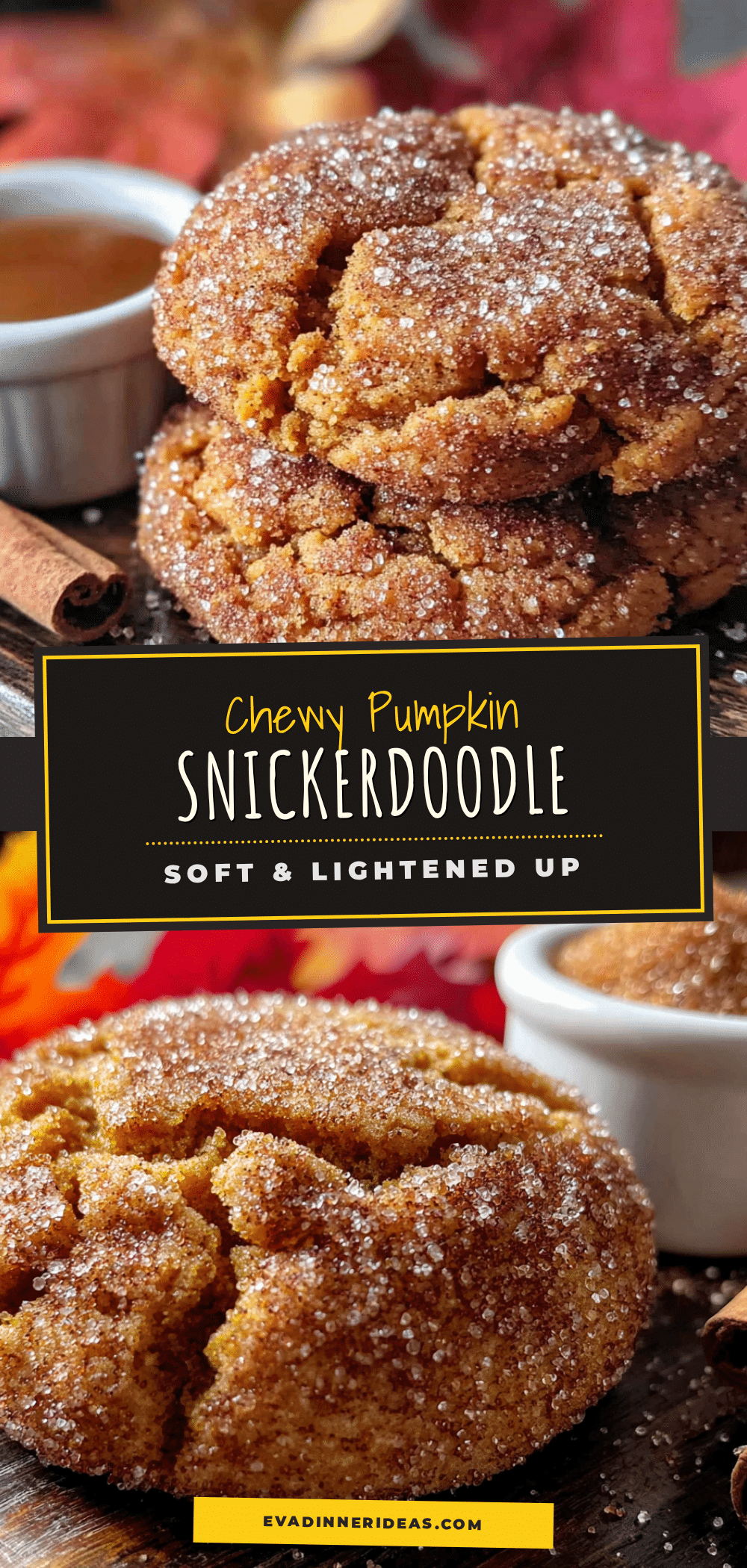 chewy pumpkin snickerdoodle cookies recipe