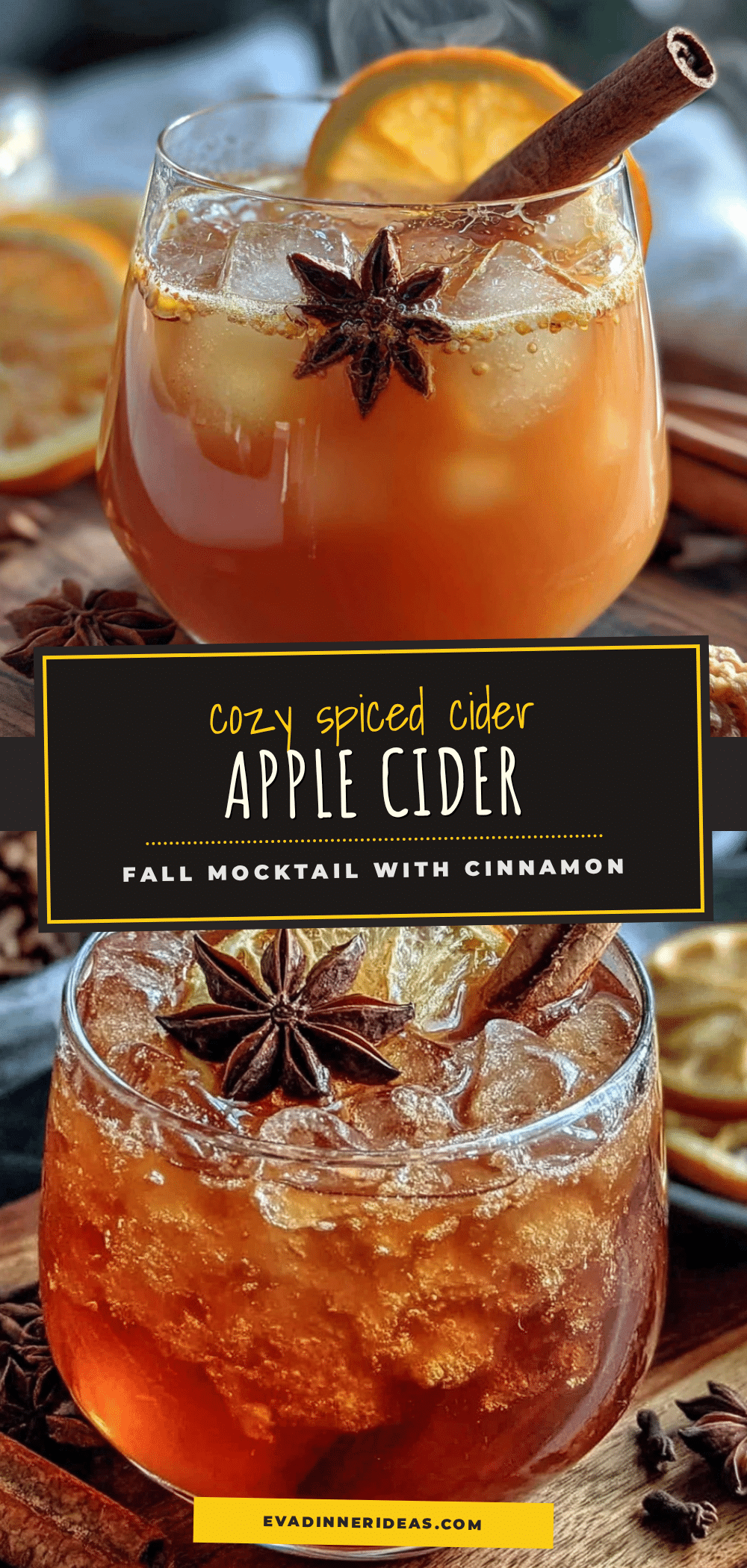 cozy spiced apple cider fall mocktail recipe