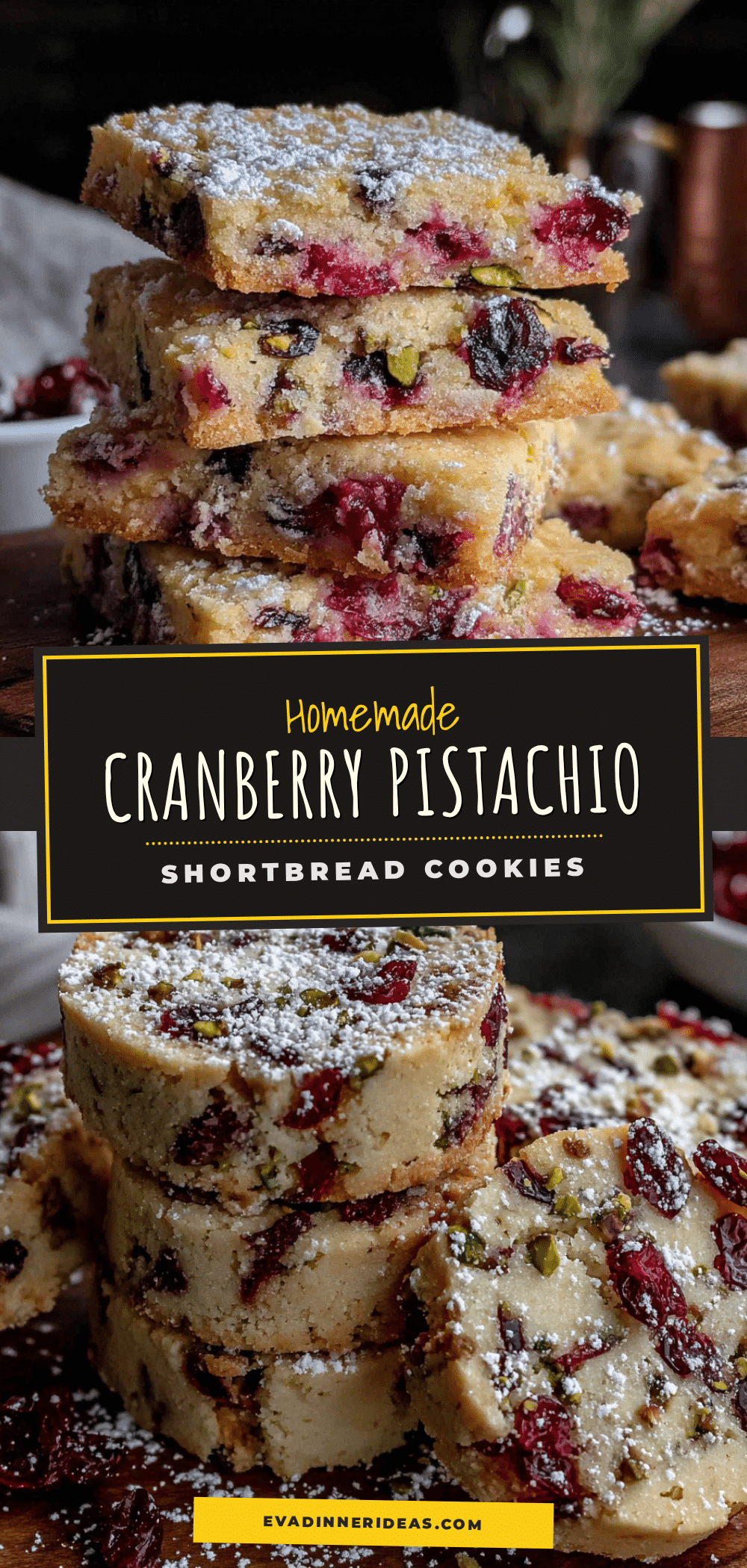 cranberry pistachio shortbread cookies recipe