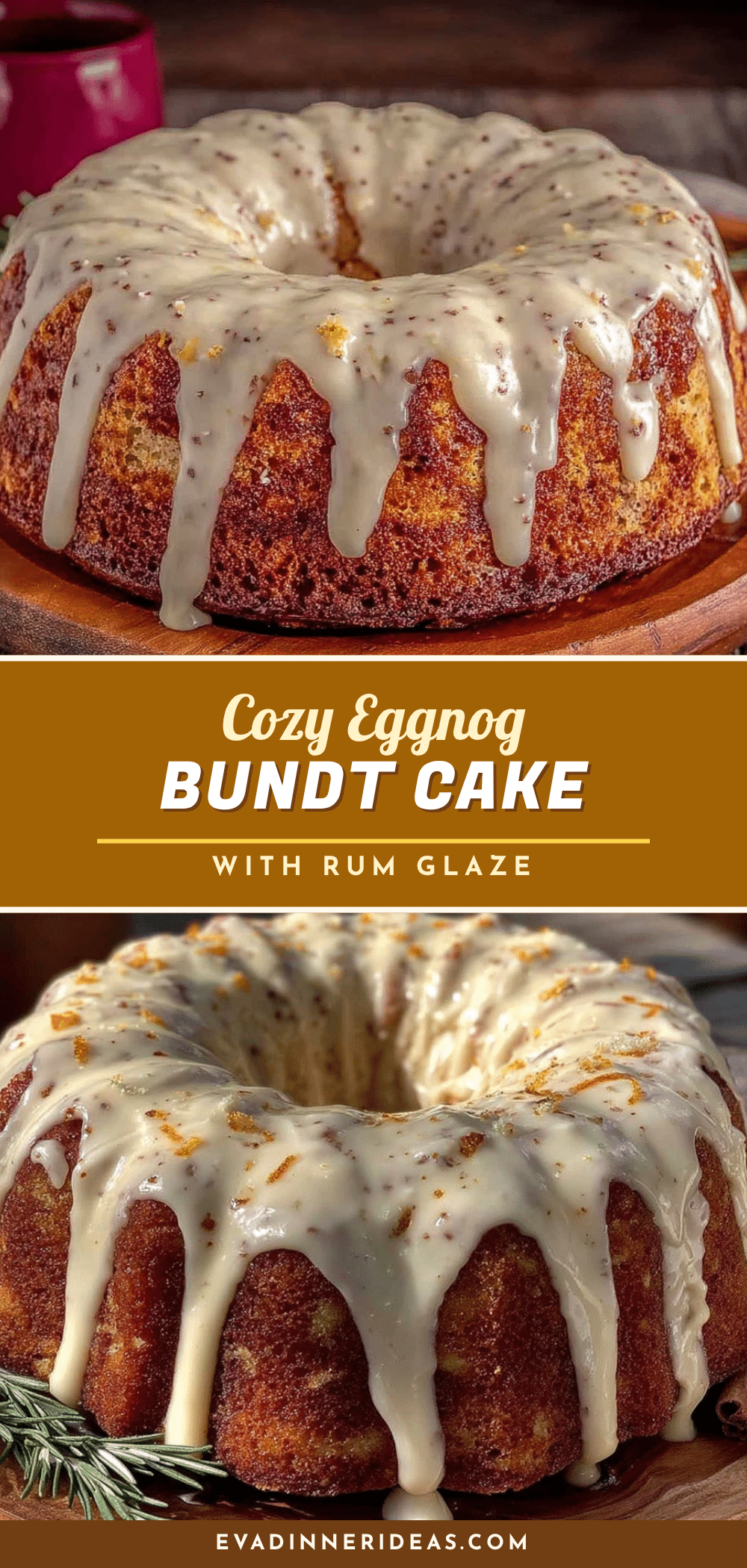 egnog bundt cake with rum glaze recipe