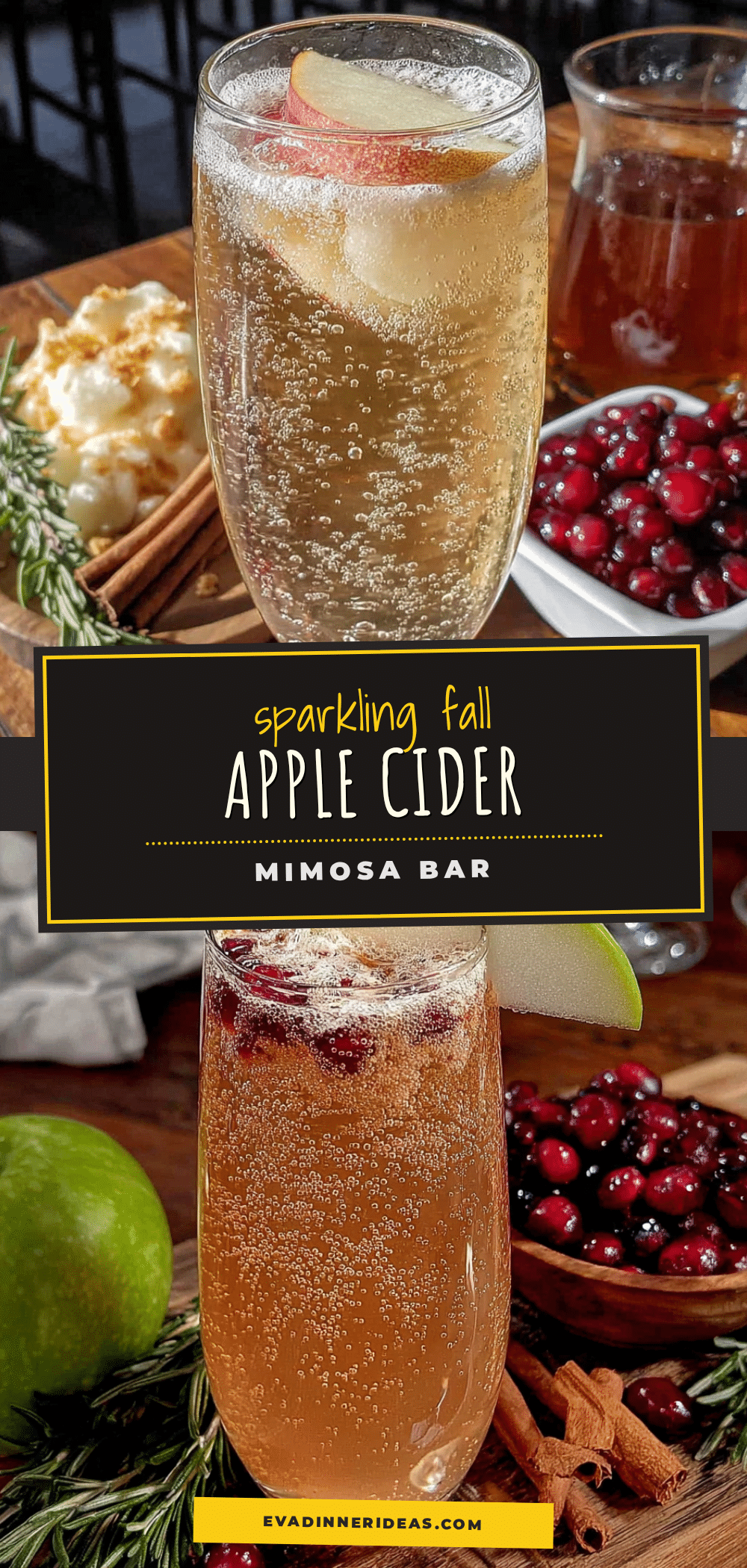 fall sparkling apple cider mimosa bar recipe
