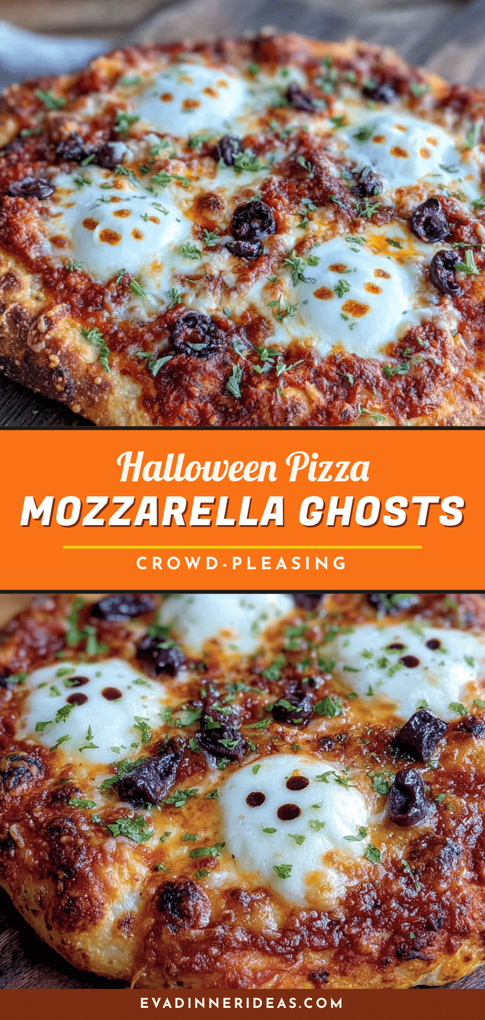 halloween pizza with mozzarella ghosts recipe