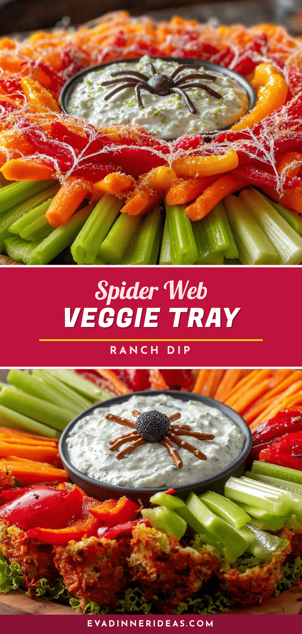 halloween veggie spider web tray recipe