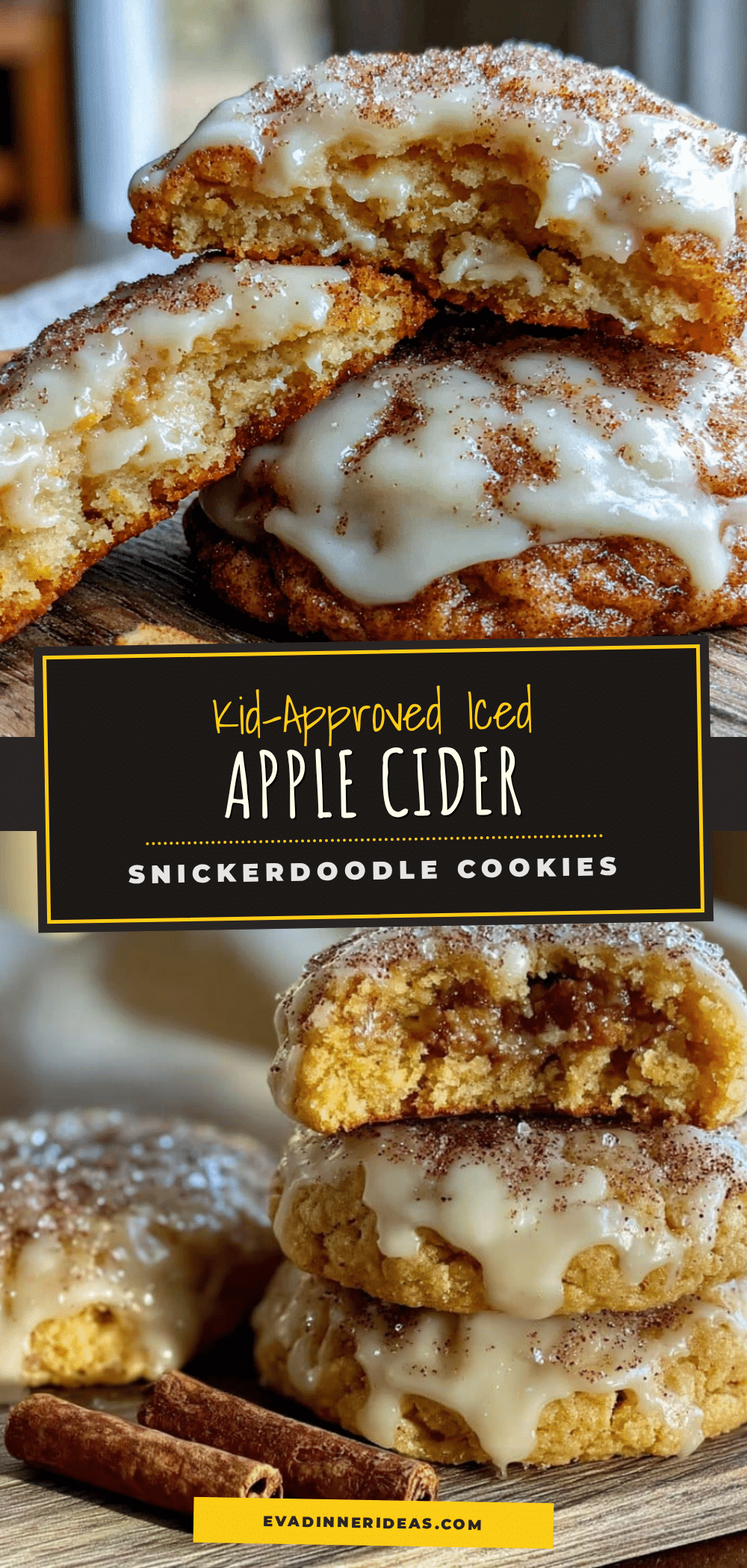 iced apple cider snickerdoodle cookies recipe