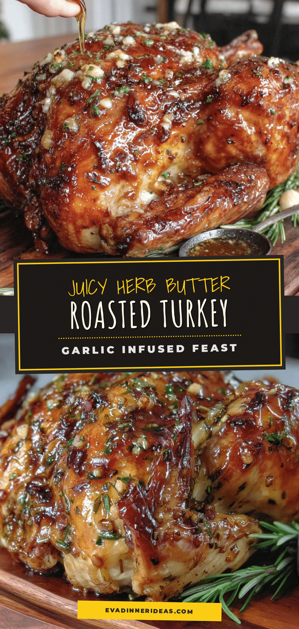 juicy garlic herb butter roasted turkey recipe