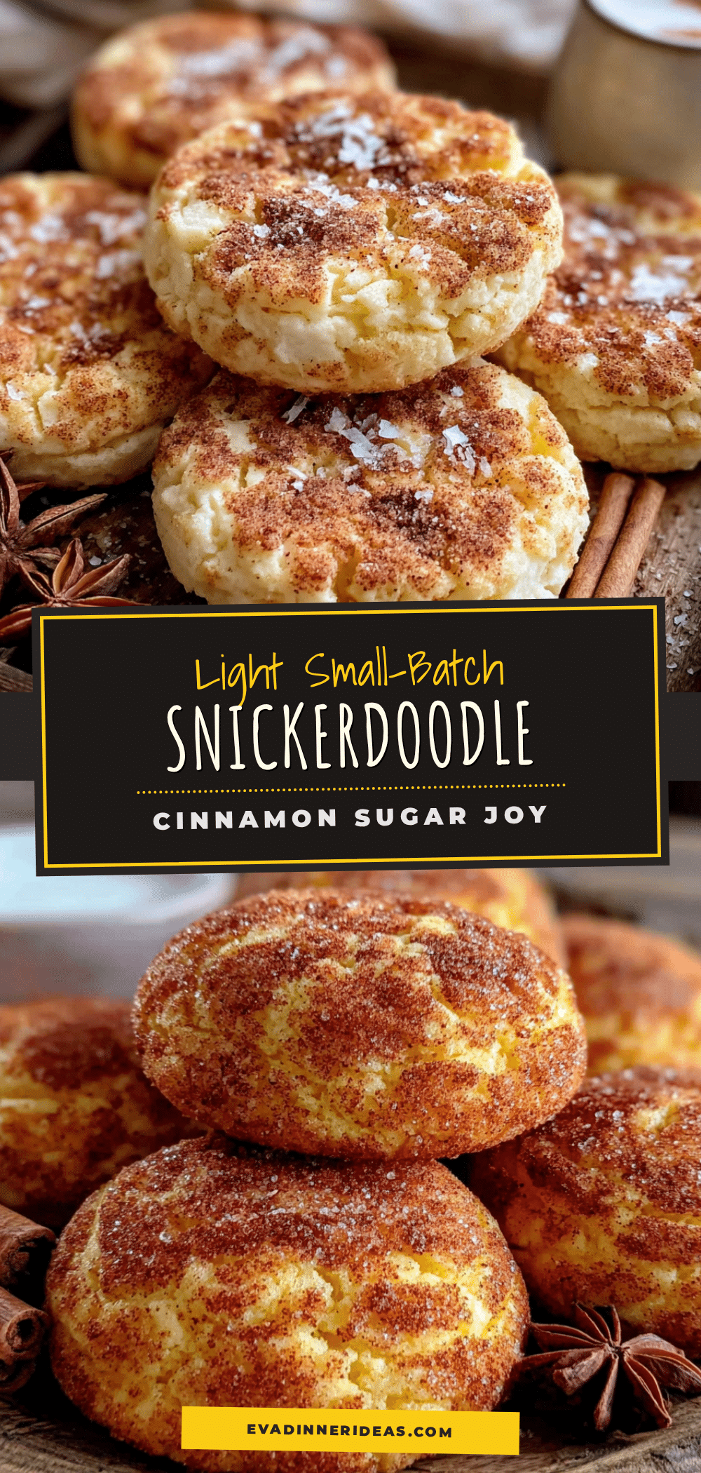 light small-batch snickerdoodle cookies recipe