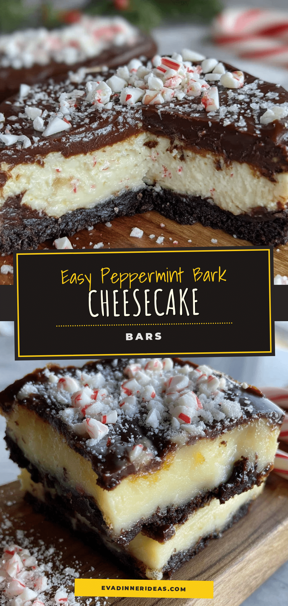 peppermint bark cheesecake bars recipe