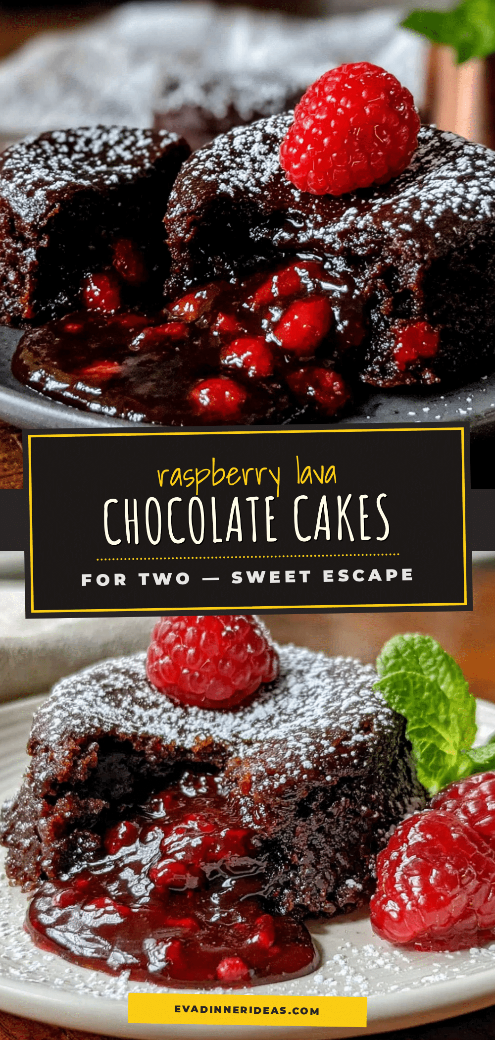 raspberry chocolate lava cakes for two recipe