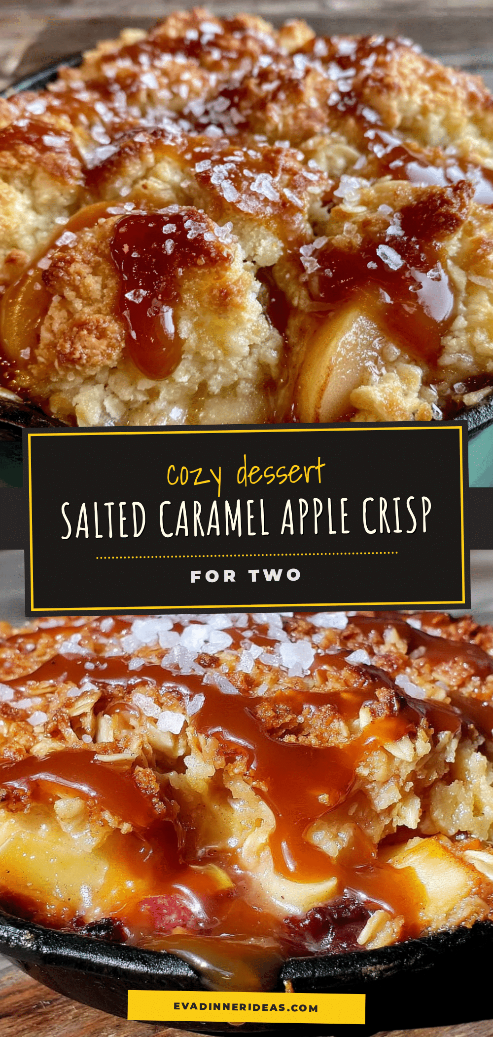 salted caramel apple crisp for two recipe