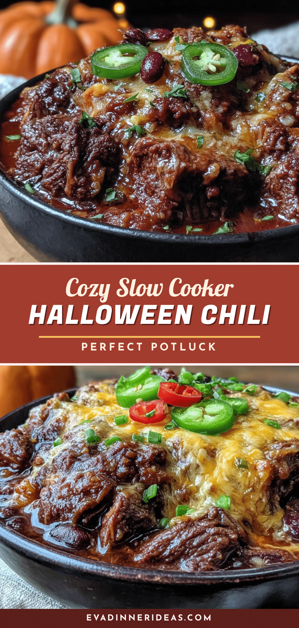 slow cooker chili recipes for Halloween potluck recipe