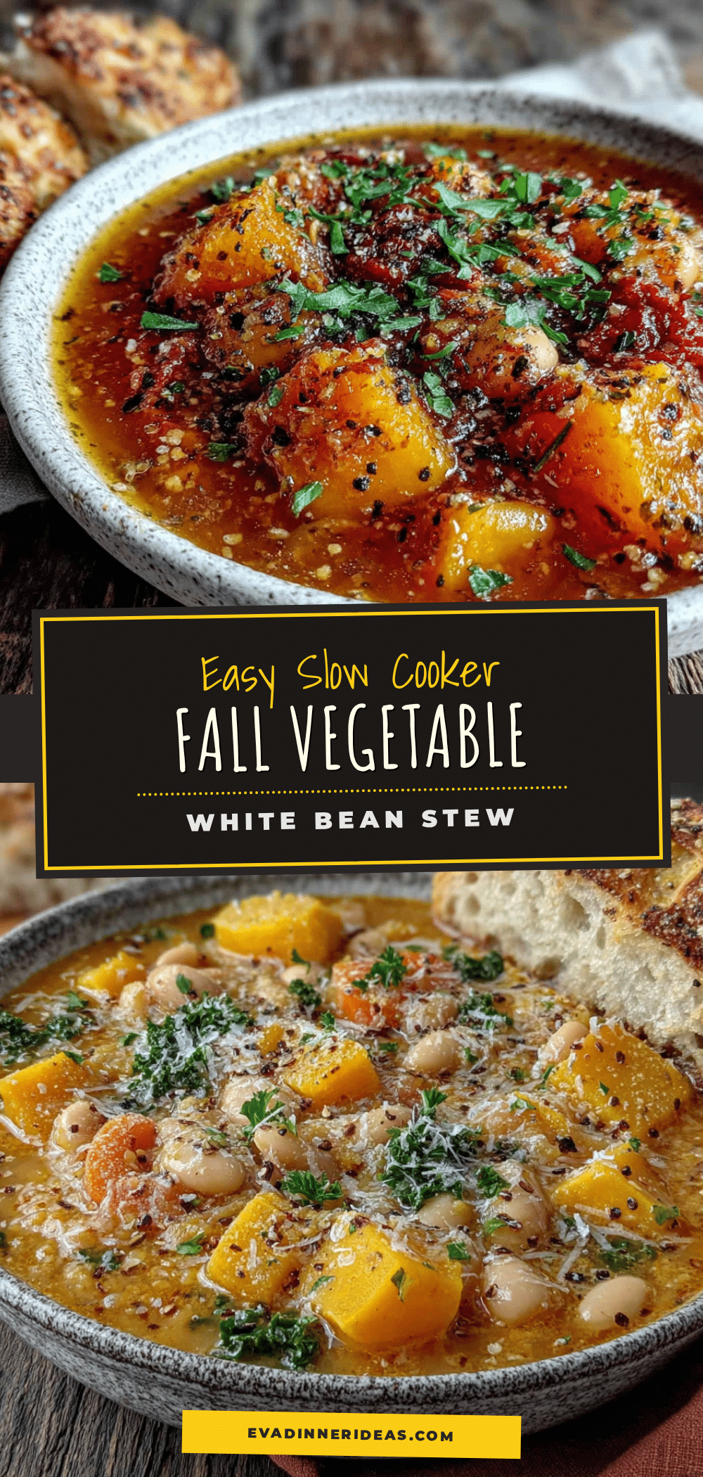 slow cooker fall vegetable and white bean stew recipe