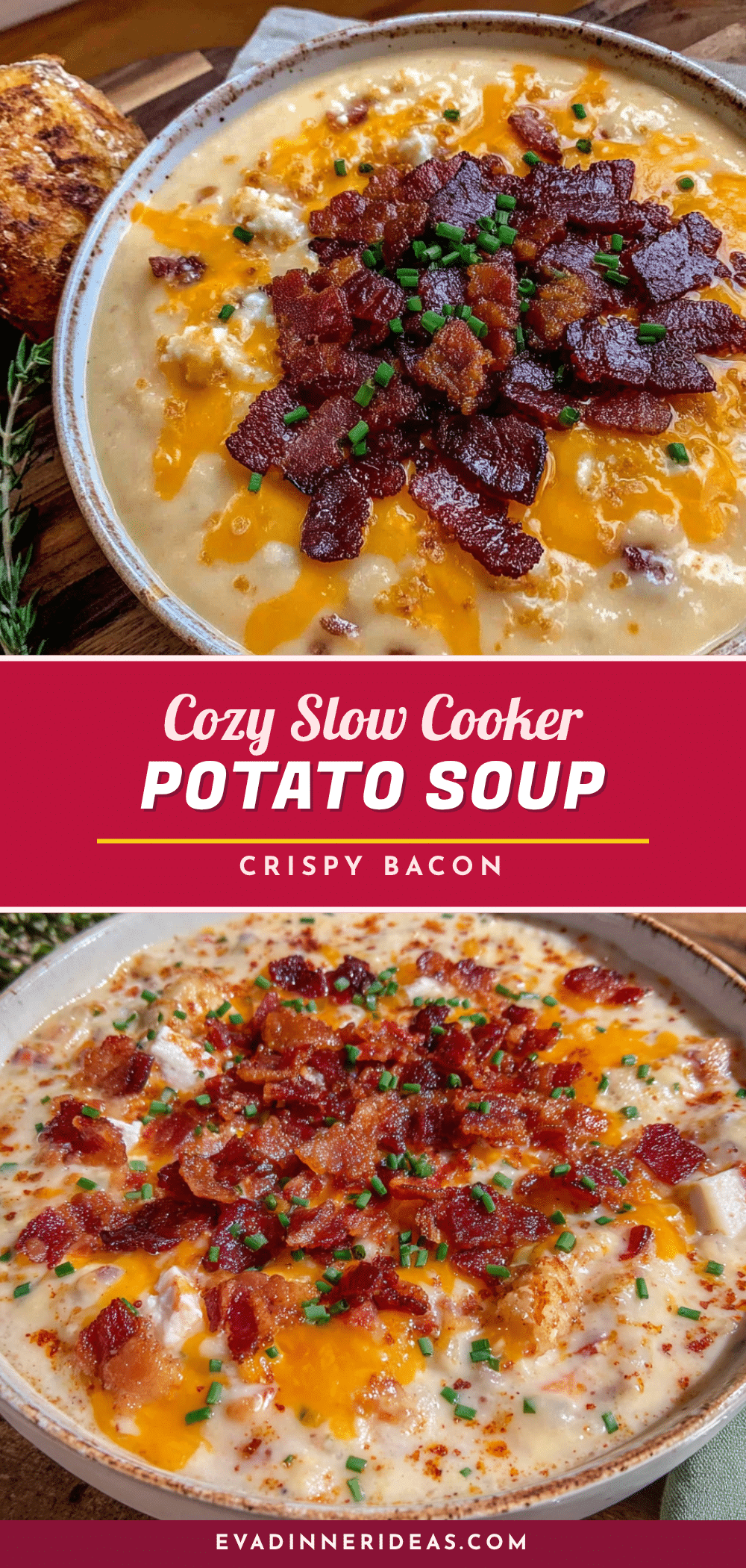 slow cooker potato soup with crispy bacon recipe