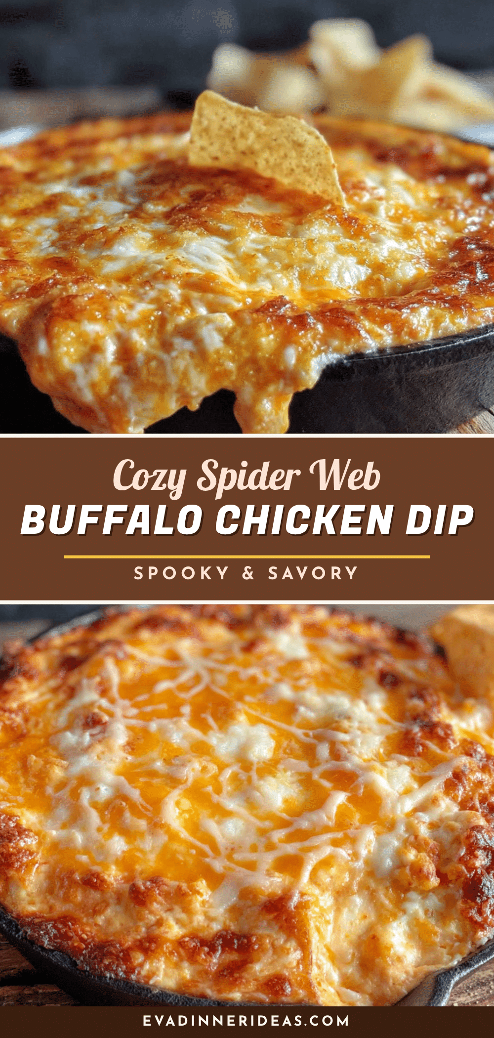 Spider Web Buffalo Chicken Dip recipe