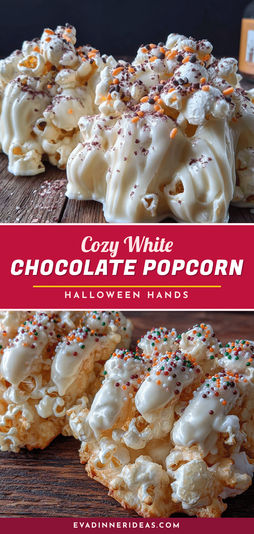 cozy white chocolate halloween popcorn hands recipe