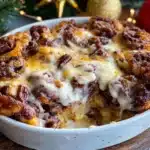 lightened-up overnight cinnamon roll casserole - featured image