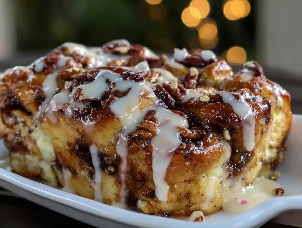 lightened-up overnight cinnamon roll casserole preparation steps
