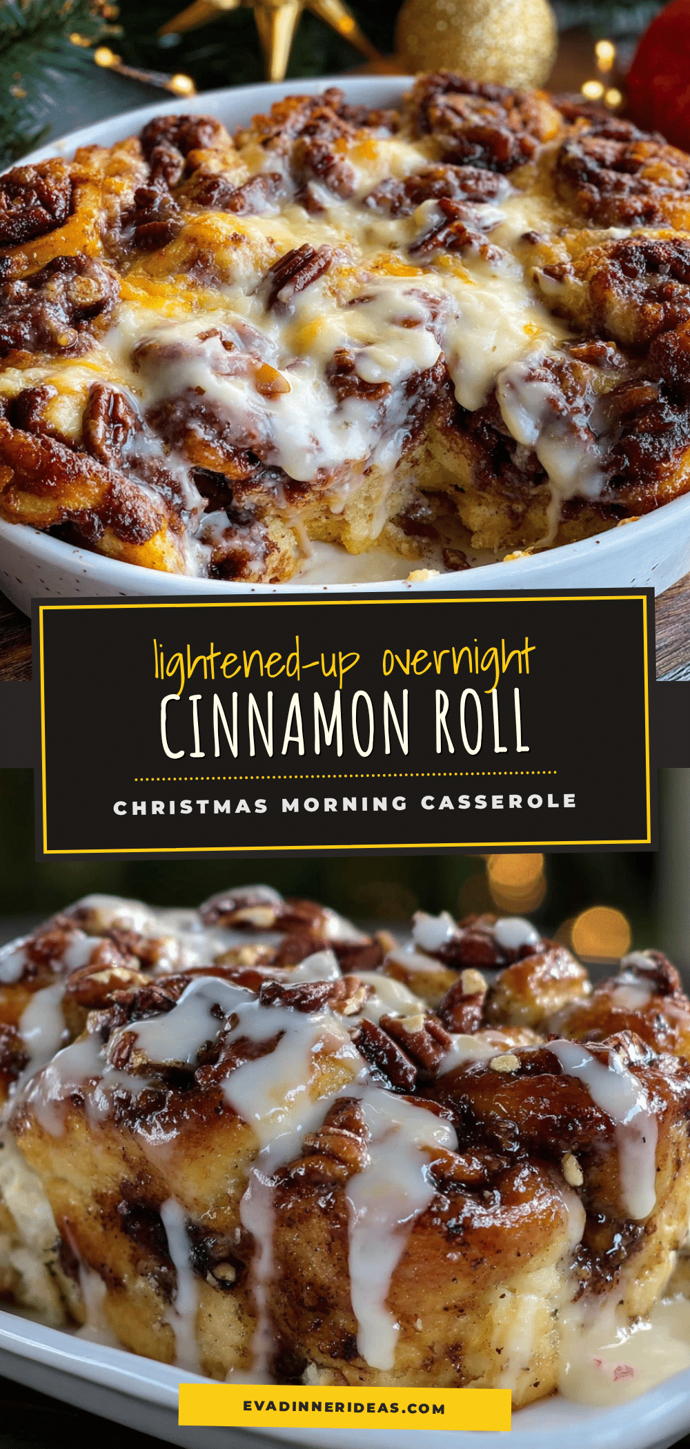 lightened-up overnight cinnamon roll casserole recipe