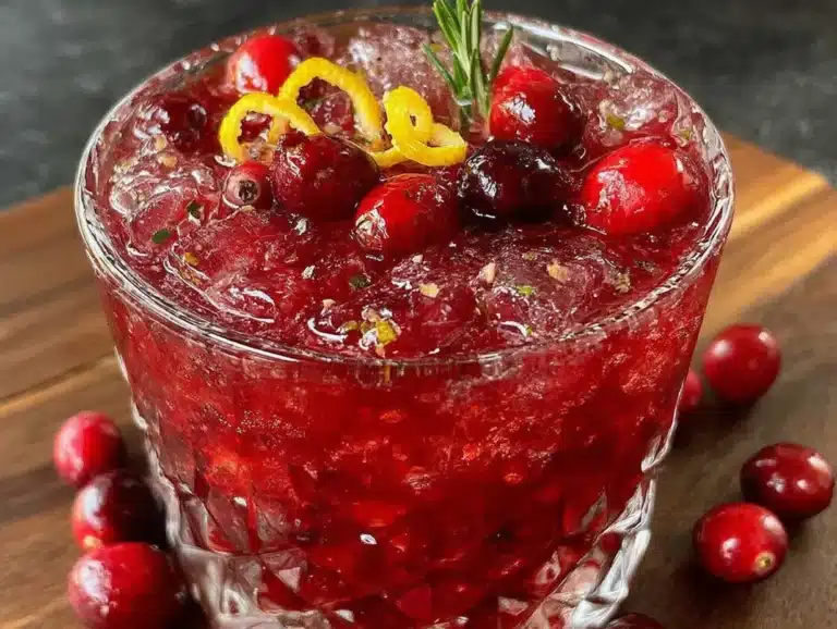 maple bourbon cranberry cocktail - featured image