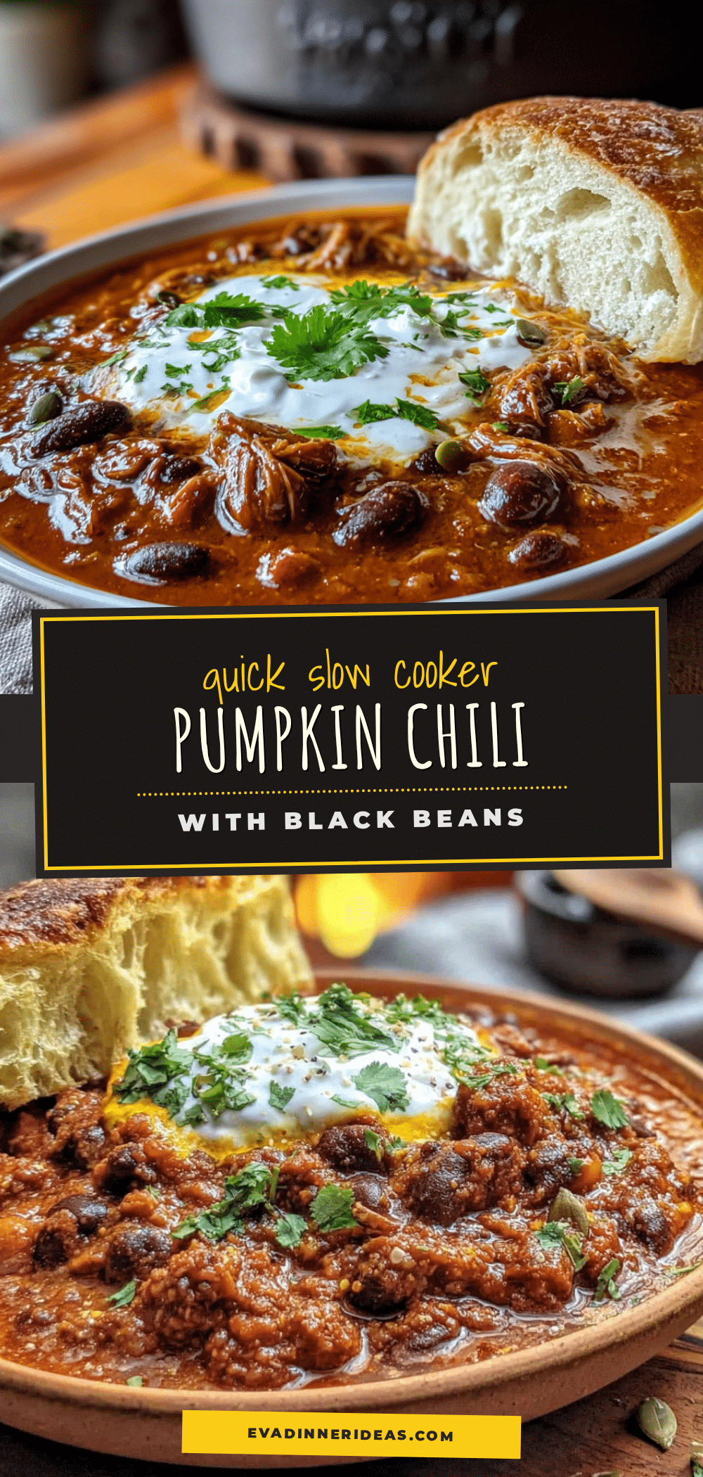 quick slow cooker pumpkin chili with black beans recipe