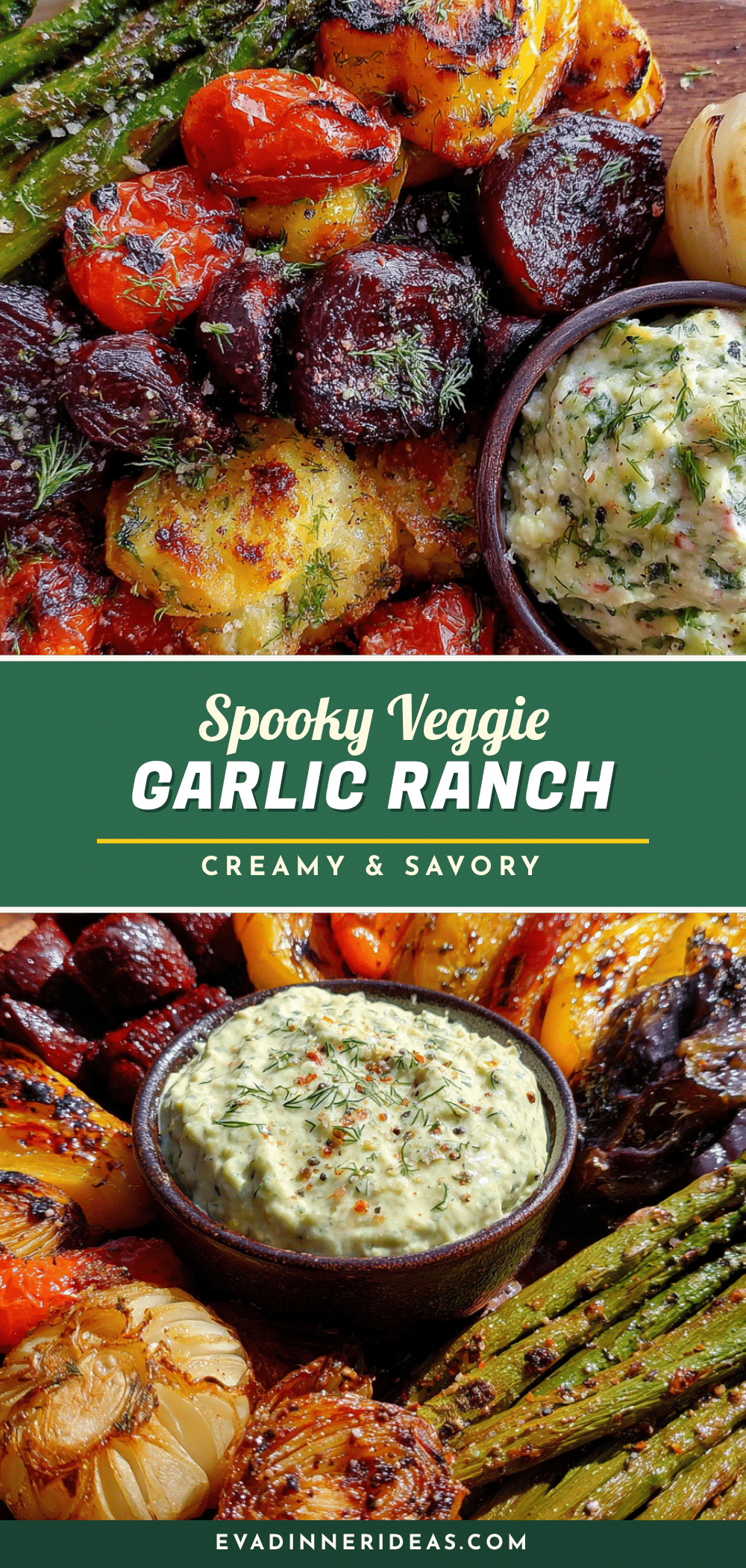 roasted garlic veggie tray with ranch dip recipe
