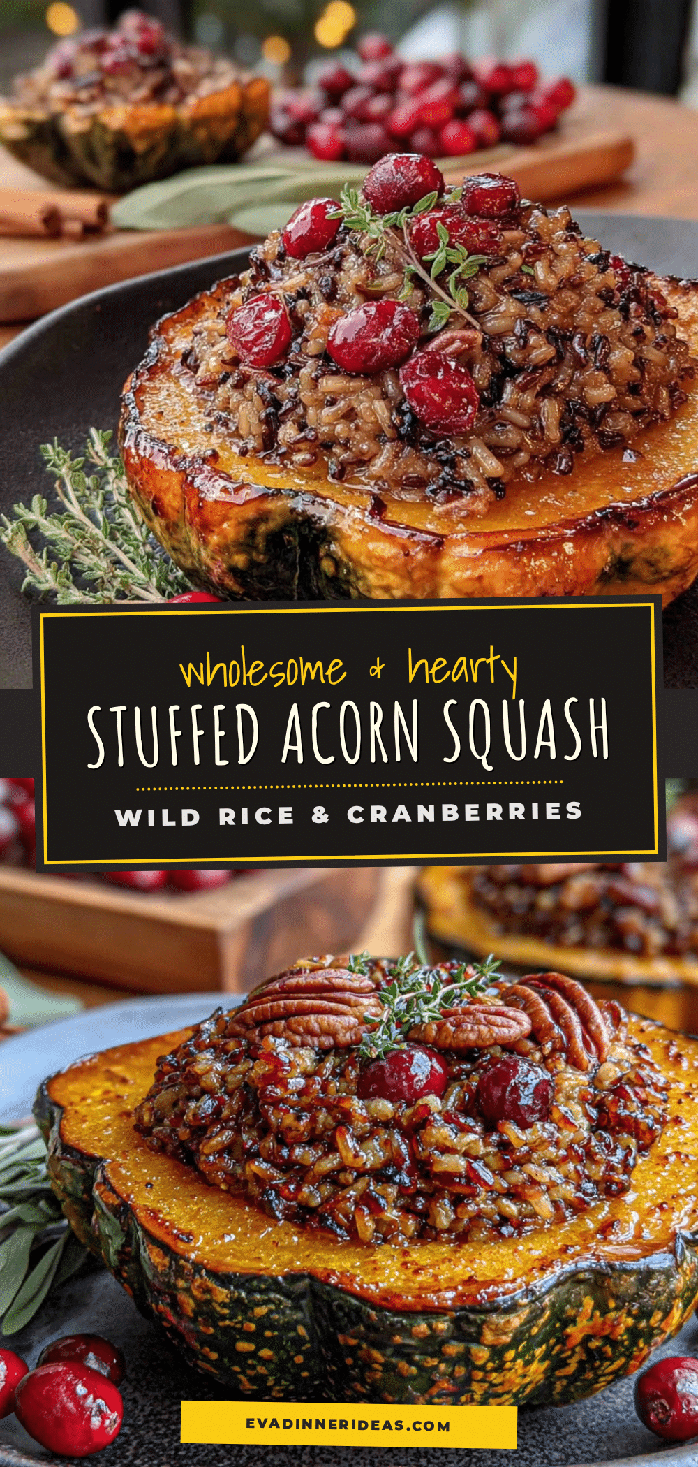 stuffed acorn squash with wild rice recipe
