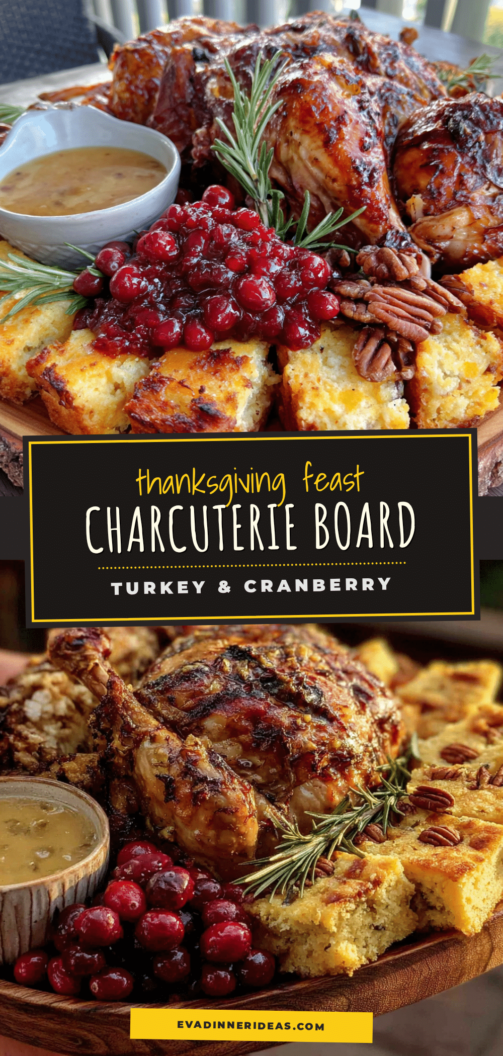 Thanksgiving Charcuterie Board with Turkey & Cranberry recipe